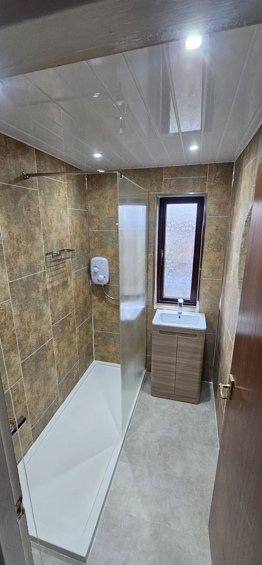 Narrow Bathroom Bath-to-Shower Upgrade